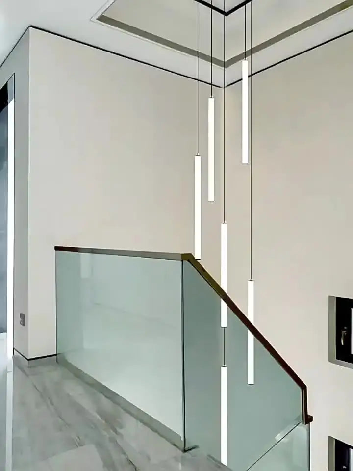 Nordic Stairs LED Long Chandeliers Minimalist Duplex Attic Living Room Kitchen Pendant Lights Home Decoration Ceiling Chandelier