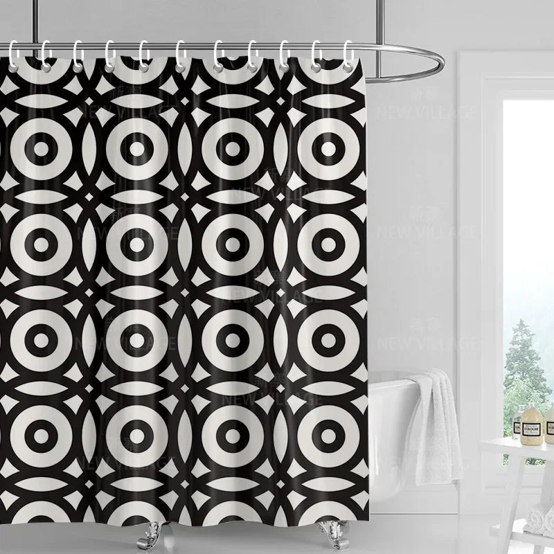 Home decoration shower curtains bathroom waterproof curtain fabric Living Room Modern Nordic Modern geometric pattern simple