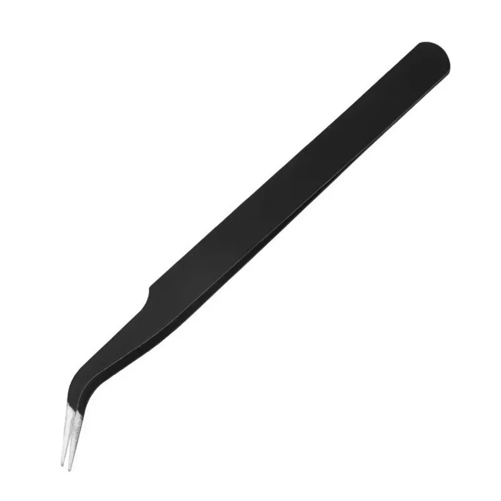 Stainless Steel Straight Curved Eyelash Tweezers False Lash Application Clip for Eyelid Tape Nail Rhinestone Picker Makeup Tool