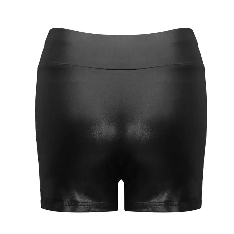 2026 Sexy Womens Shorts Shiny Elastic High Waist Shiny Faux PU Leather Short Pants Slim Hot Dance Clubwear Mini Shorts