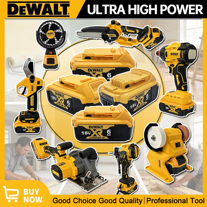 DeWalt Power Tools Cordless Brushless Angle Grinder Cutter Electric Wrench Electric Hammer Chainsaw Polisher Air Pump for 18V