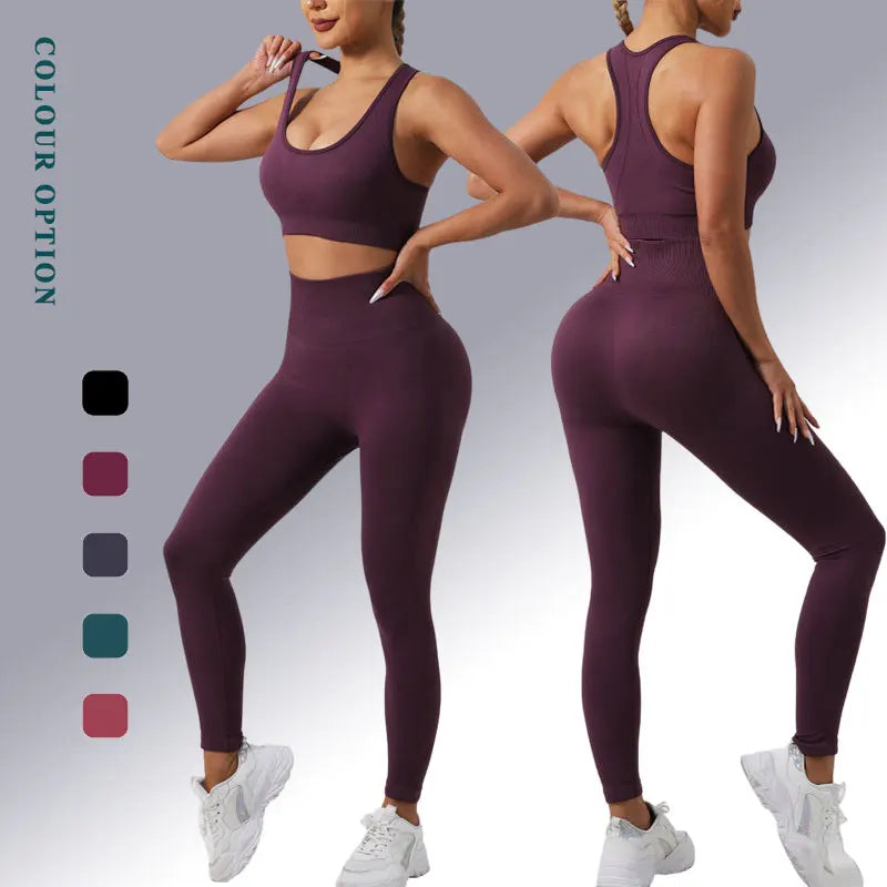 Seamless Legging Fitness Suit Women Sport Outfits Butt-lifting Yoga Pants Running Gym Clothing Comfortable Workout Clothes Solid