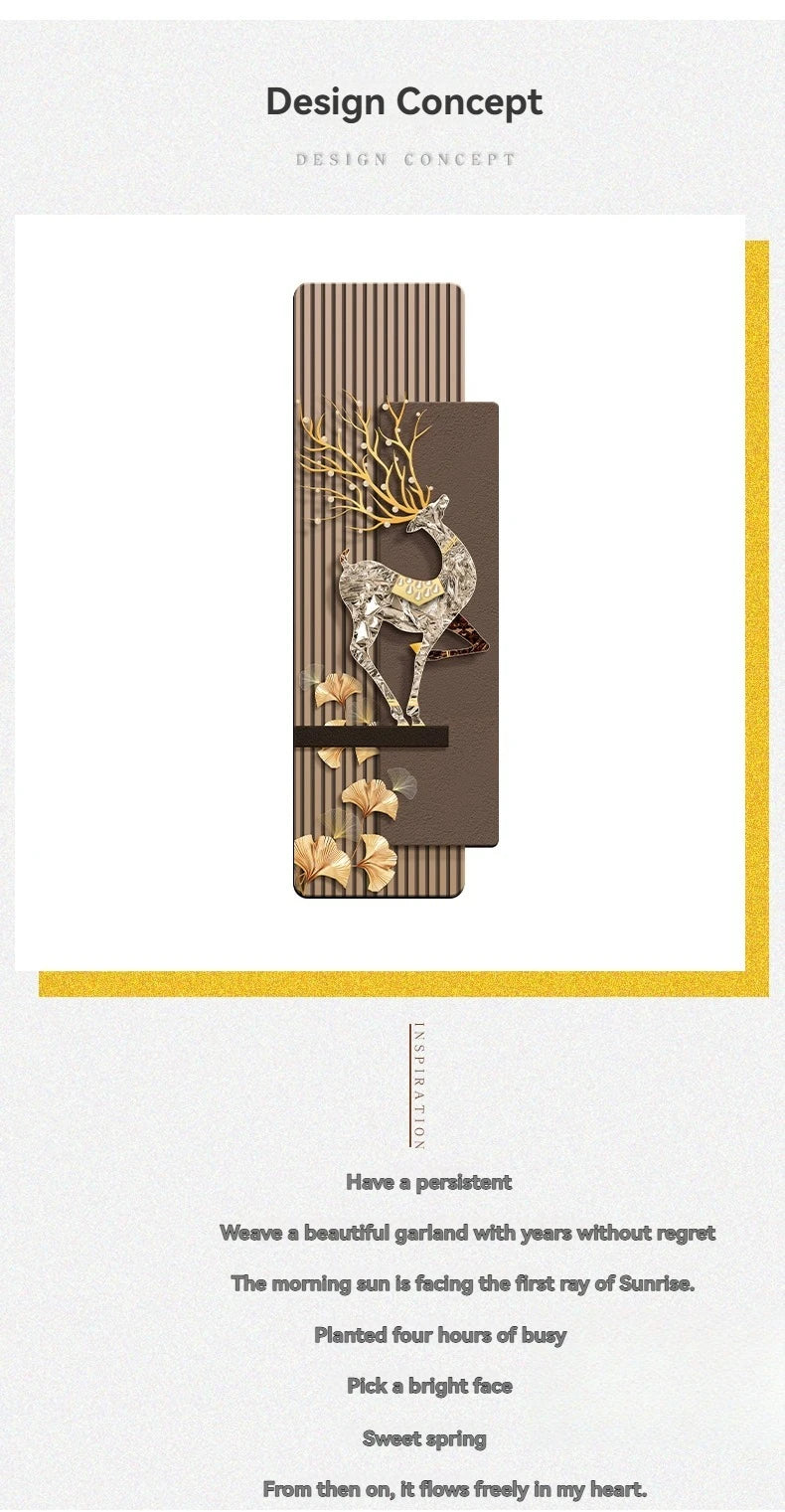 Light Luxury Entrance, Led Lights Decorative Paintings Home Decor Attracting Wealth Reindeer Living Room Corridor Mural Lights
