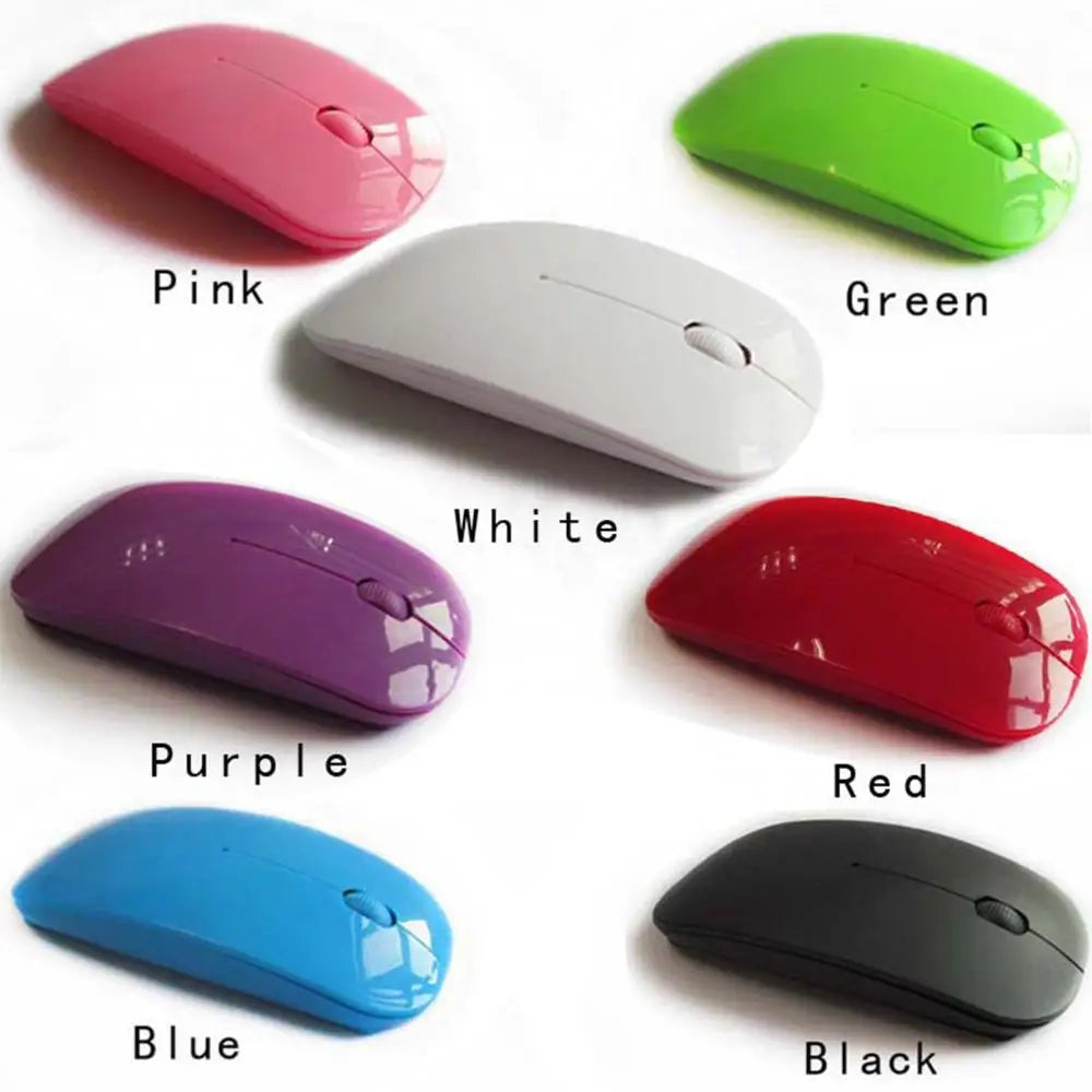 Portable Creative Mini Ultra Slim Cute Wireless Bluetooth Mouse 2.4G Receiver Laptop Gaming Mice PC 1000dpi Computer Accessories