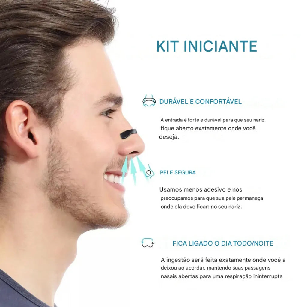 Tira Nasal Respiratória Expansora Ajustável Anti Ronco Abre As Narinas E Melhora O Sono