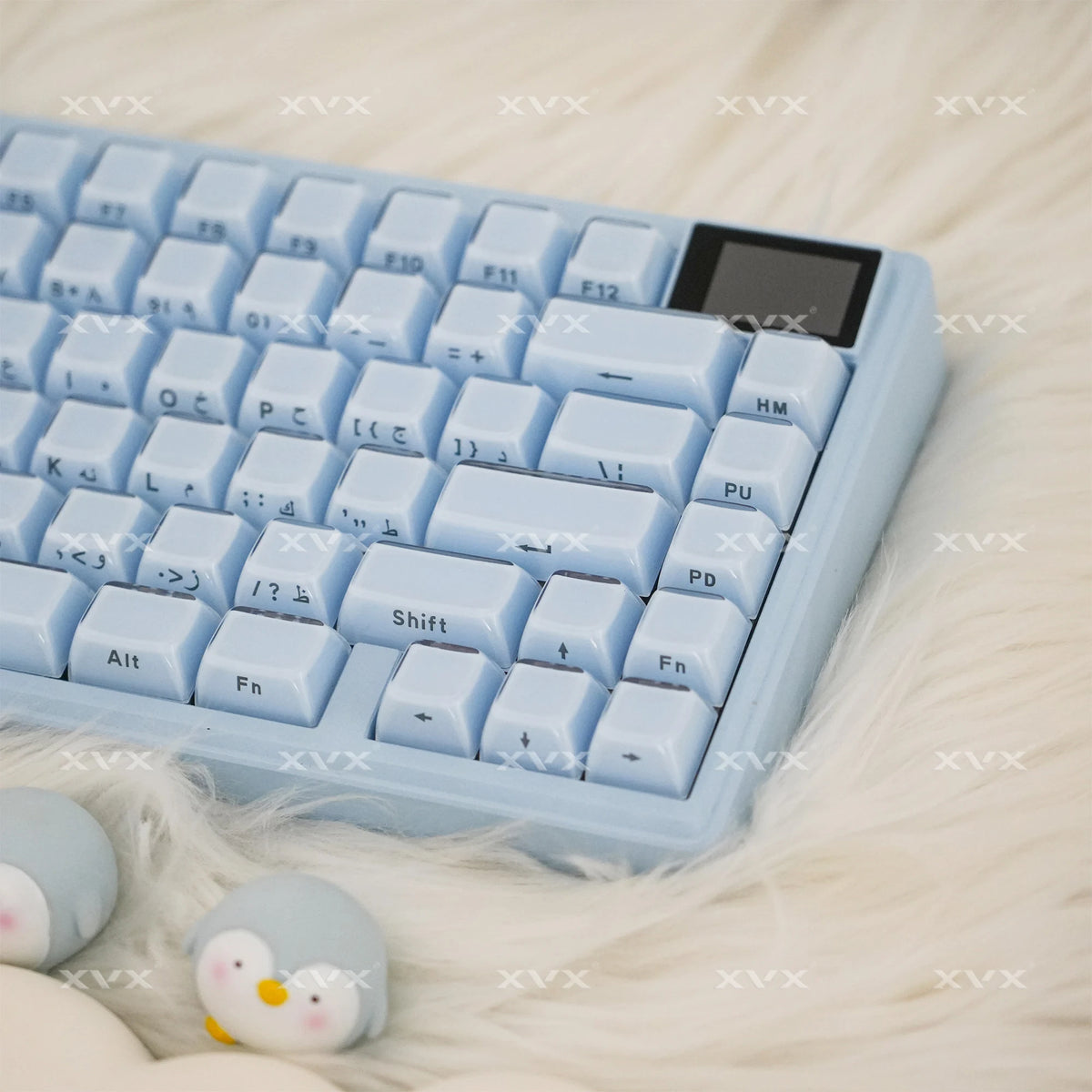 XVX Jelly Crystal Keycaps Side Print Pink/Blue 113keys Double Shote DIY Mechanical Keyboard OEM Profile Translucent Keycaps