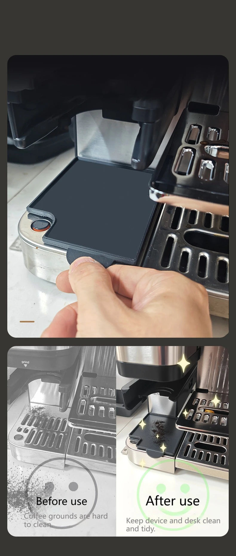 Coffee Machine Protective Pad 3D Printed For NINJA ES601 655 701 Non-Slip Waterproof Heat Resistant Countertop Mat Barista Tools