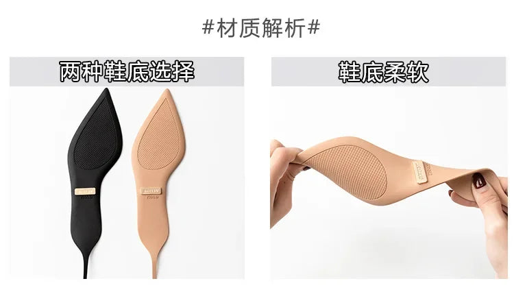 New high-heeled shoes for women with slim heels and pointed back, fashionable, versatile, comfortable commuting sandals