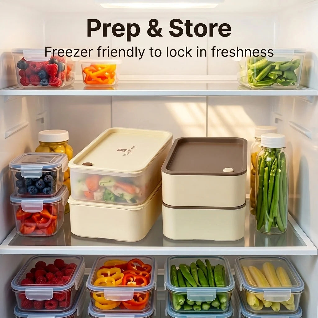 Stackable Plastic Lunch Box For Kids Students Portable Bento Box Microwave Safe Refrigerator Sealed Food Storage Container