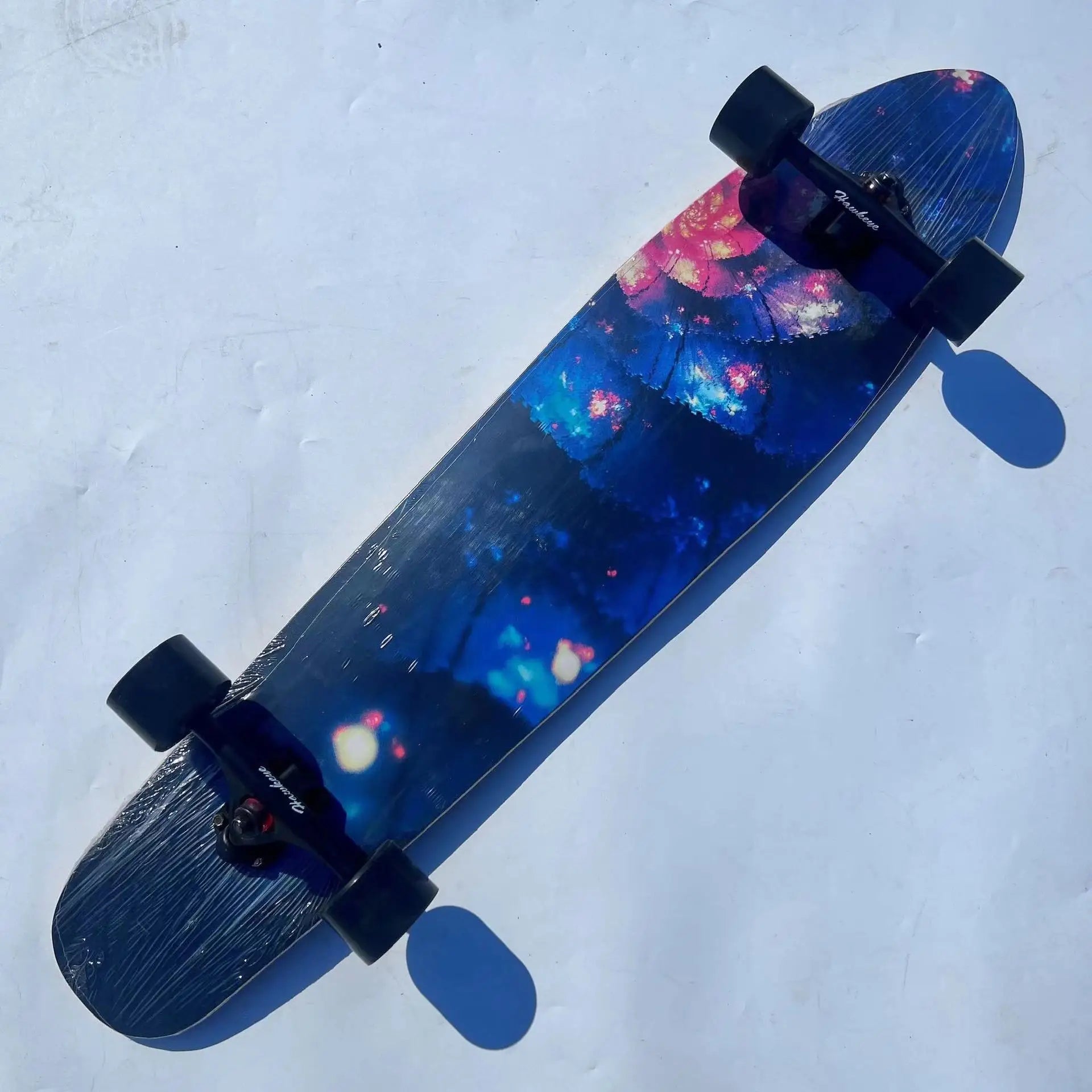 42 Inch Longboard Skateboard Complete Cruiser Single Kicktail Maple Wood for Adults Teens Beginners Dancing Street Sports