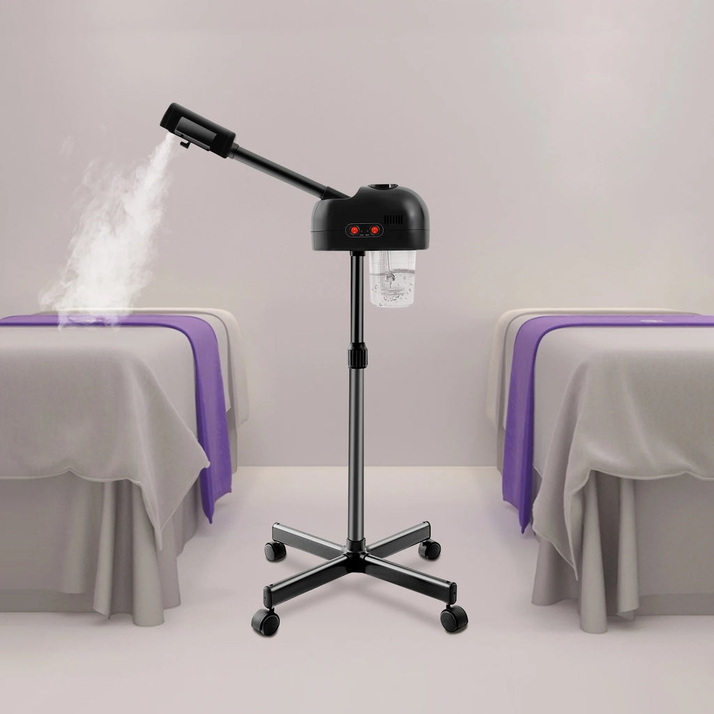 750ml Ozone Facial Steamer Height Adjustable Sprayer 360° Rotatable Movable Skin Care Equipment for Salon Beauty Spa White/Black