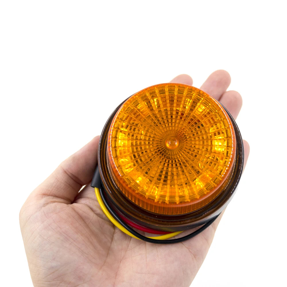 2pcs 12V 24V 12 LED 2 Modes Warning Emergency Strobe Light Flashing Light Revolving light Signal Lamp Truck Tractor Waterproof