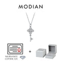 MODIAN D Color Moissanite Four Leaf Clover Key Pendant Necklace 925 Sterling Silver Lab Diamond Chain Fine Jewelry For Women