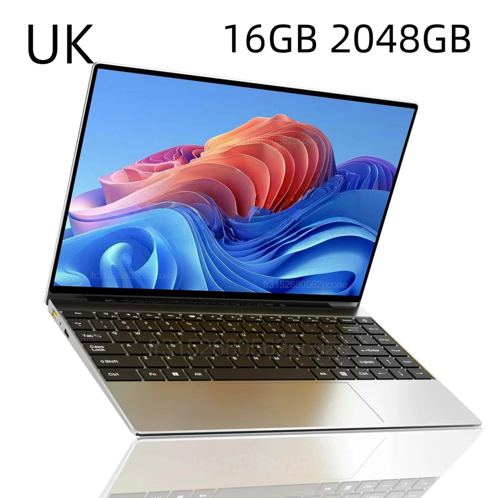 Ultra Slim 14.1 Inch Laptop 16GB DDR4 2TB SSD Intel 4405U Windows 11 1920x1080 Gaming Notebook Gamer Office Study PC New