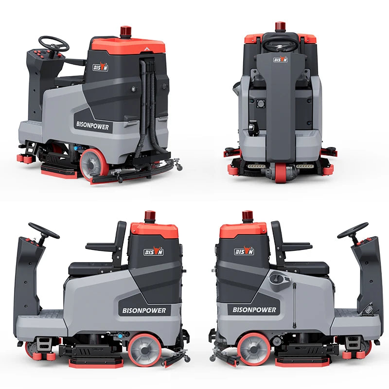 CE EPA Battery Operated Car Type Ride On Floor Scrubber Commercial Tennis Court Floor Road Sweeper Machine