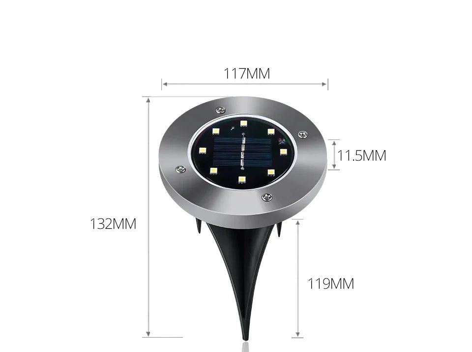 8/20 LED Solar Power Disk Light Outdoor Garden Solar Underground Light Deck Light Spotlight Buried Solar Led Lamp Garden Decor