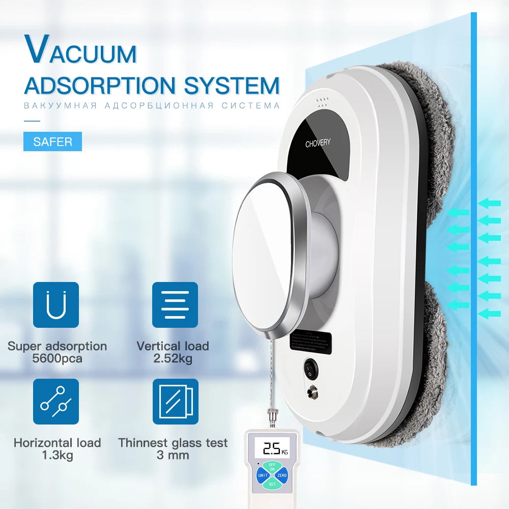 CHOVERY Robot Vacuum Cleaner Window Cleaning Robot Window Cleaner Electric Glass Limpiacristales Remote Control