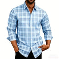 2026 New Men's Shirt Classic Plaid Long Sleeved Shirt Plaid Long Sleeved Formal Shirt Breathable and Comfortable XS-6XL Size