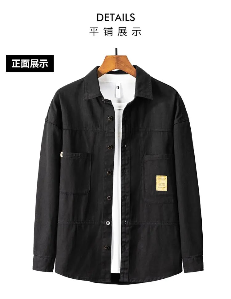 Oversized Men's Long Sleeve 100% Cotton Shirts Male Tops Big Size Fashion Casual Jacket Loose Fit Spring Outwear Plus Large 7XL