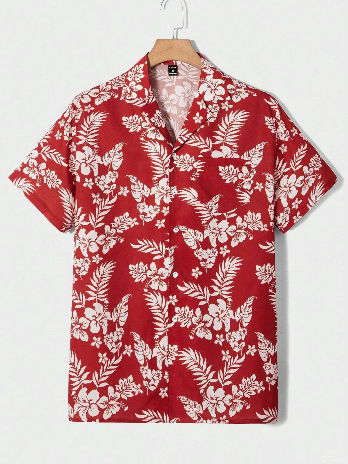 Hawaiian Style Fresh Coconut Print Men's Short-sleeved Fashion Shirt Men's Summer Outdoor Vacation Fashion Short-sleeved Shirt