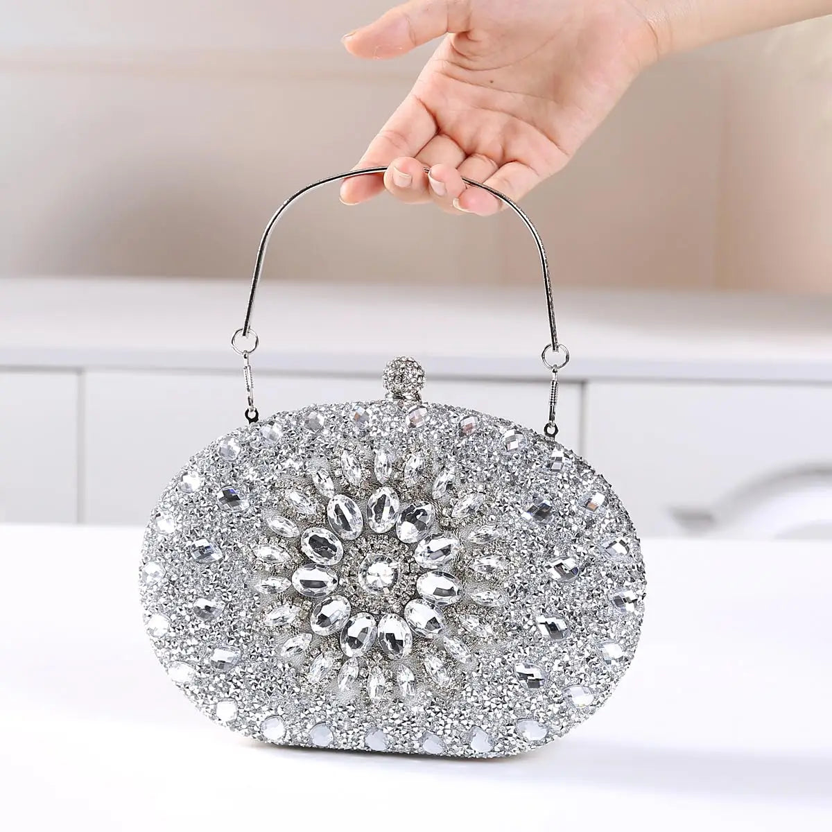 Women's Evening Bags Sparkly Rhinestone Clutch Purses Luxury Handbags
