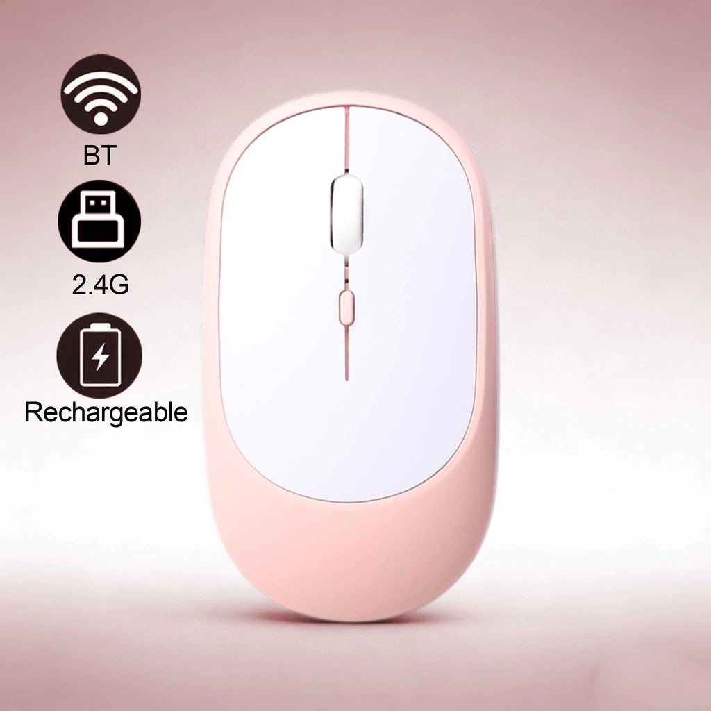 Wireless Mouse Bluetooth-Compatible Mouse Ergonomic 1200DPI Mouse For MacBook Tablet Laptops Computer PC iPad 2.4Ghz Gaming Mice