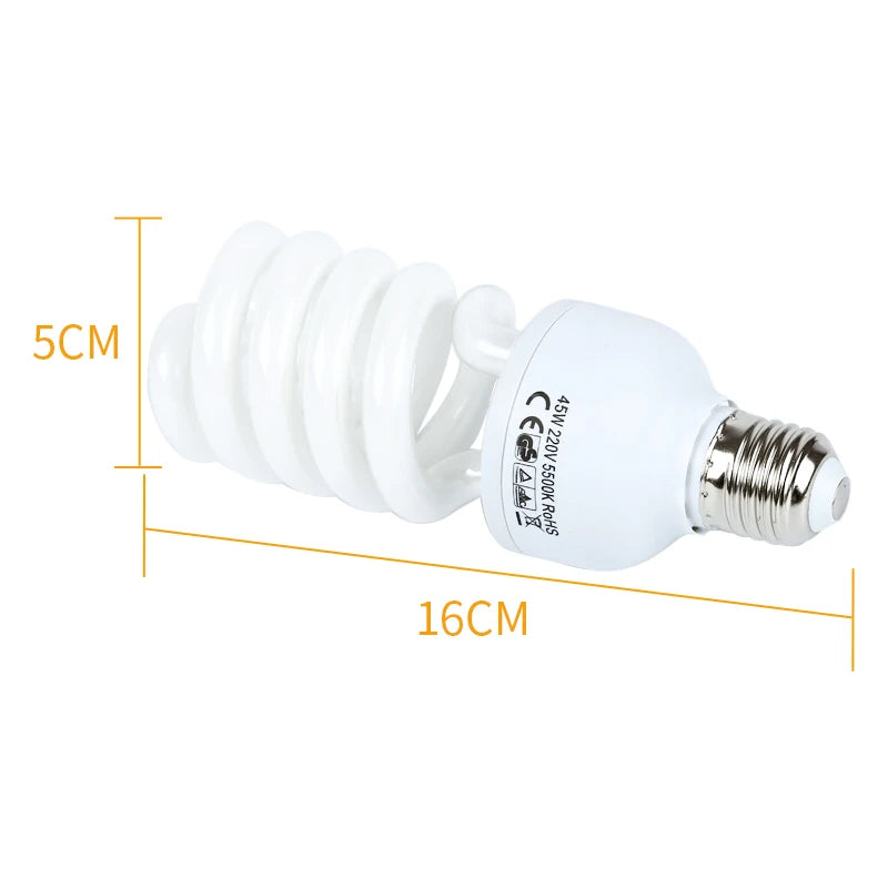 5500K Photography Daylight 4PCS 45W High Bright  Fluorescent Lighting Bulbs E27 Base For Photographic Photo Video Studio