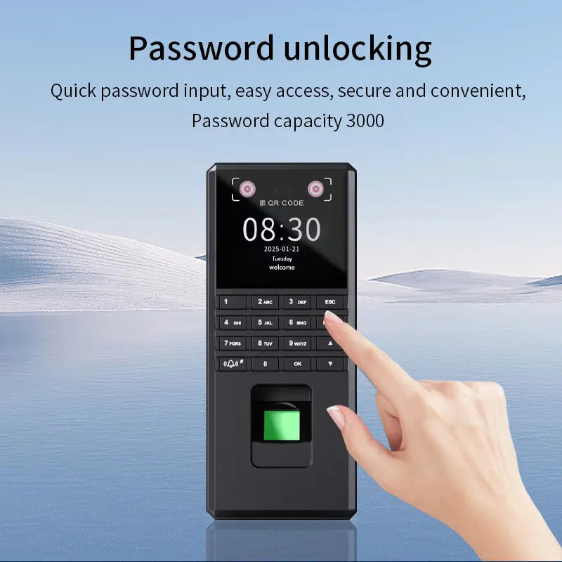 Palm Vein Face Fingerprint Recognition Attendance Machine Mobile APP QR Code Check-In Password Time Clock Access Control System