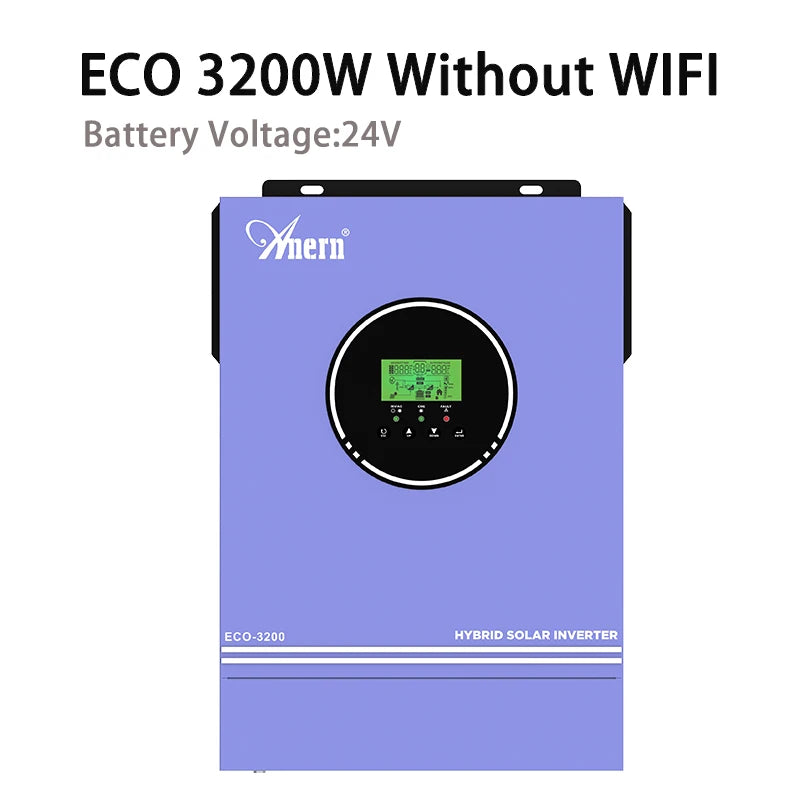 Anern Solar Inverter 6.2KW 48V 4.2KW 24V 3.2KW 12V With MPPT 140A Charger Controller Dual AC Output Pure Sine Wave Inverter