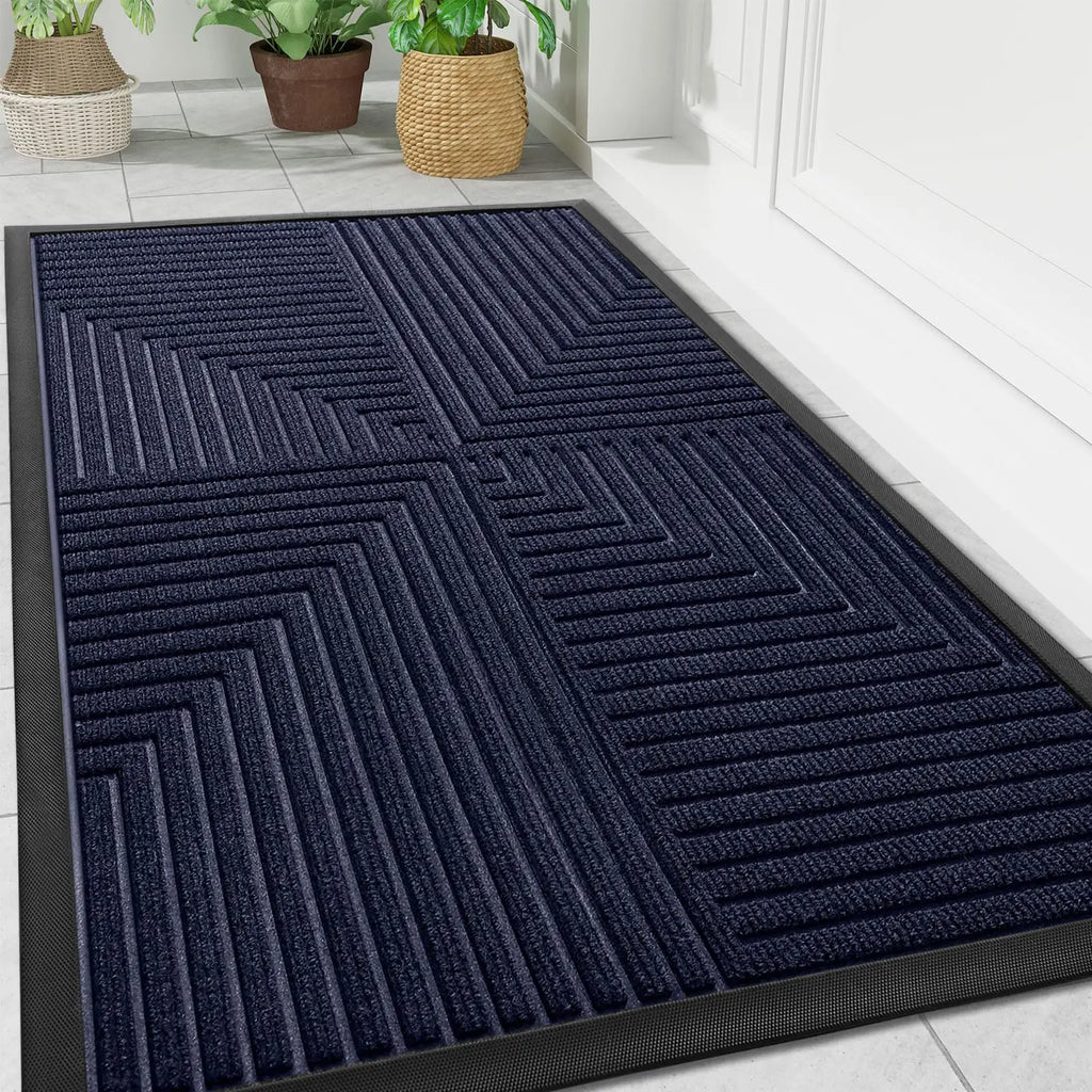 Olanly Front Entry Door Mats Outside Natural Rubber Entrance Doormats Kitchen Non-slip Heavy Duty Rugs Low Profile Home Carpets