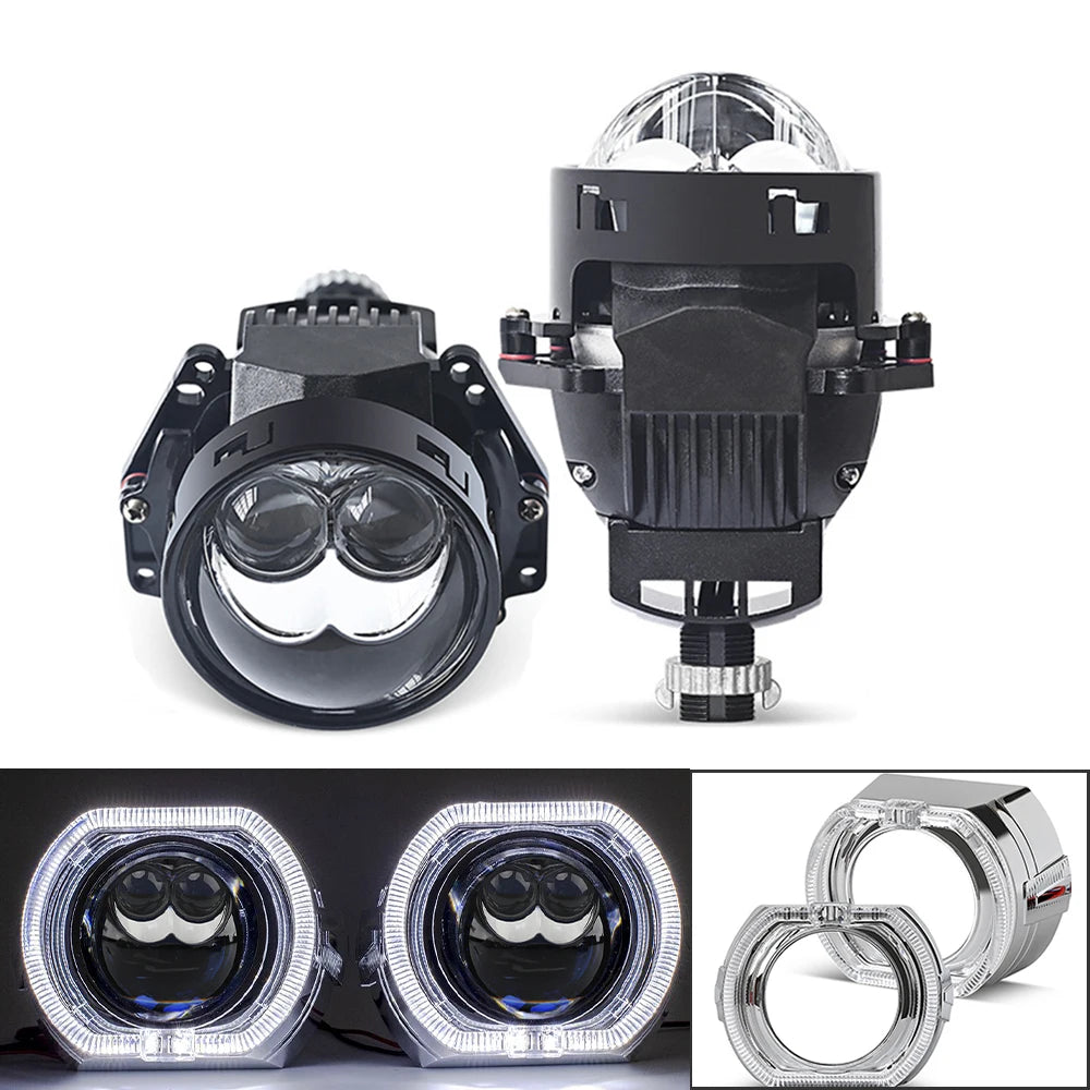 140W 3.0 Inch Dual Hyperboloid Bi LED Projector Lens 35000LM for Hella 3R H4 H7 9005/9006 Car Upgrade Accessories Retrofit