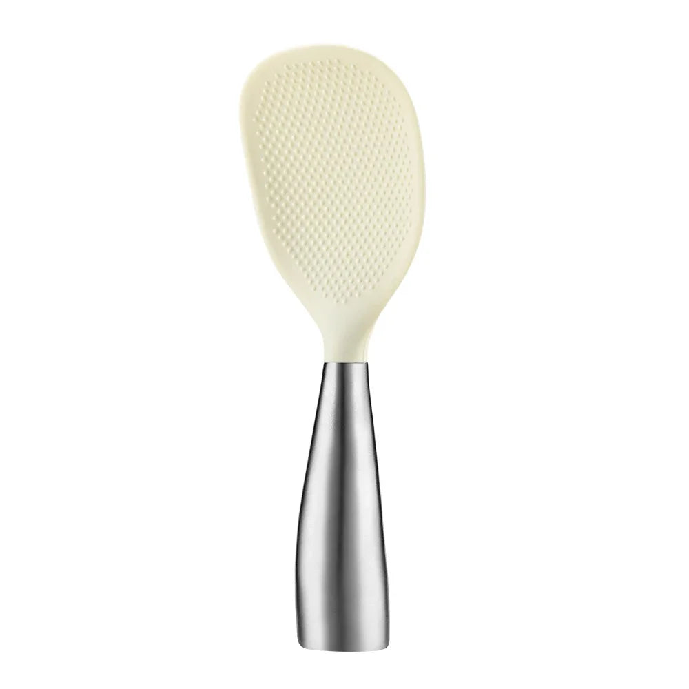 1Pcs Silicone Spoon Non-stick Cooking Spoon Anti-scalding Pot Rice High-temperature-resistant Spoon Durable Kitchen Gadgets