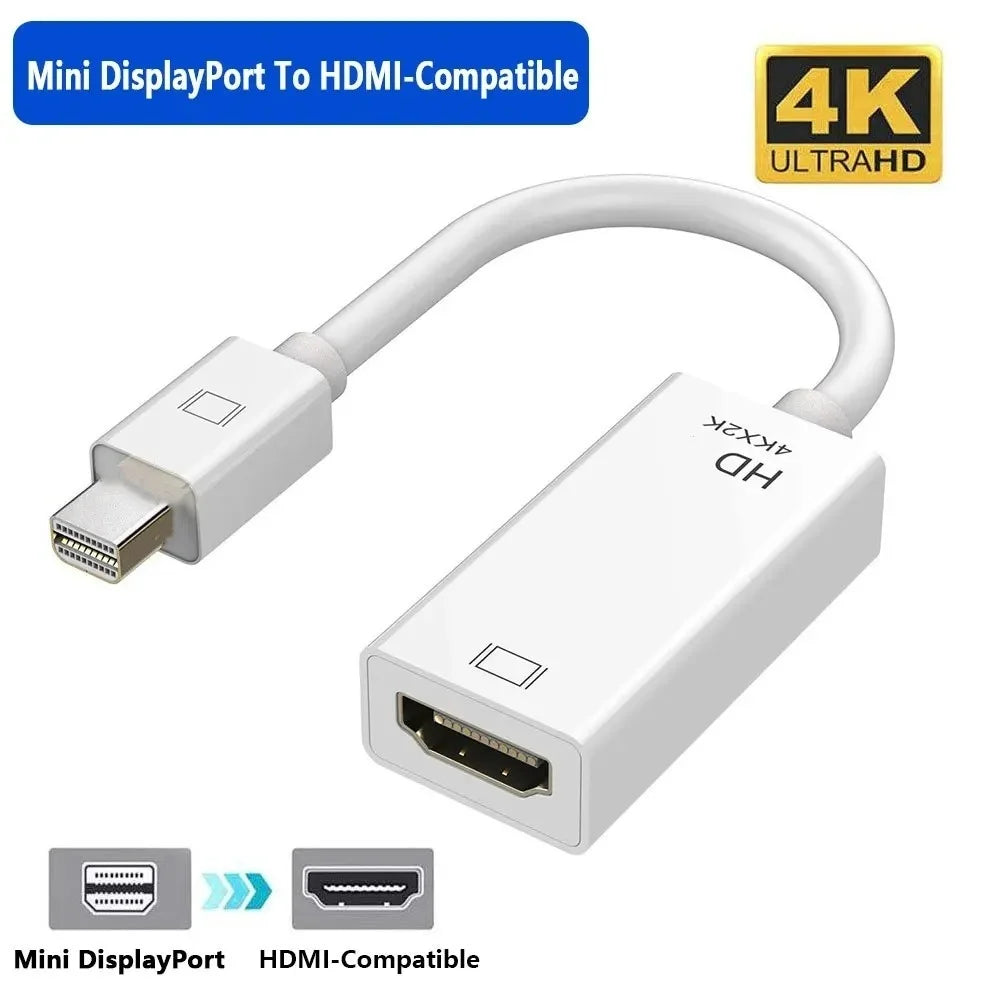 Mini DisplayPort to HDMI Adapter 4K 1080P Male to Female Converter Cable for MacBook Air Pro Dell HP Lenovo Surface Laptop