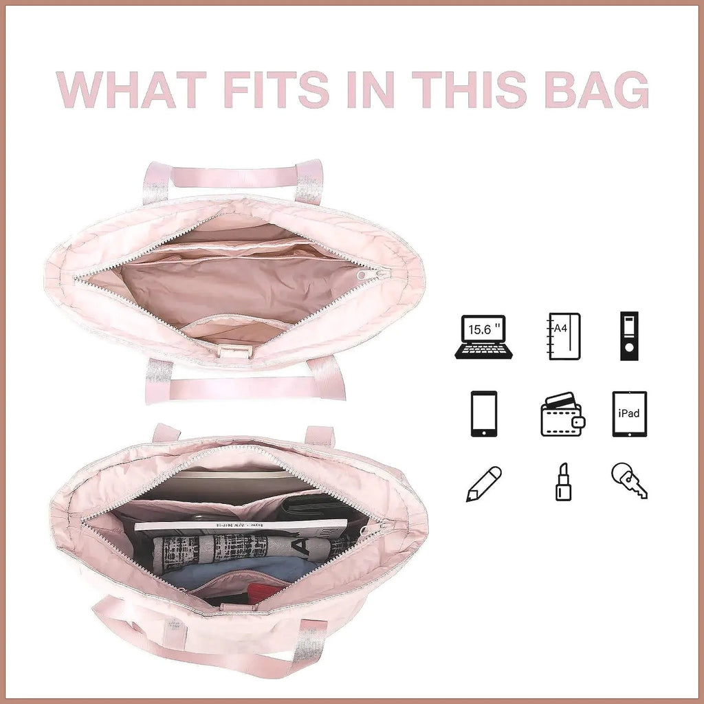 Large Capacity Tote Bag Multipurpose Work Laptop Organizer Gym Yoga Travel Shoulder Bag Waterproof Nylon Business