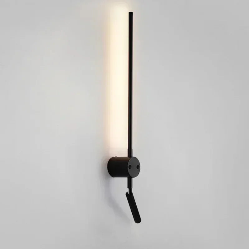 Modern LED Wall Lamp with Switch Bedroom Light Stairs Hallways Living Room Nordic Art Background Decor Black Lights Bathroom