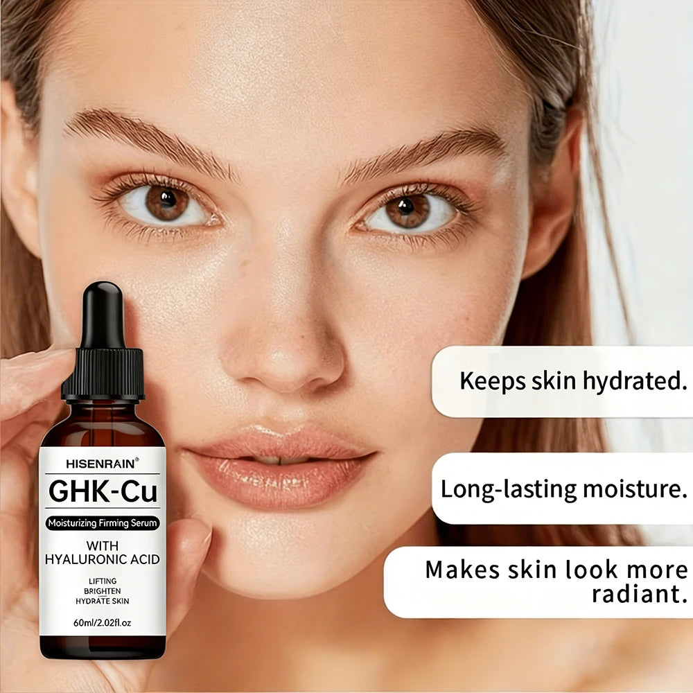HISENRAIN GHK-CU Blue Copper Peptide Essence Liquid Lifting Tightening Facial Contour Deep Hydration Elastic Skin Absorption