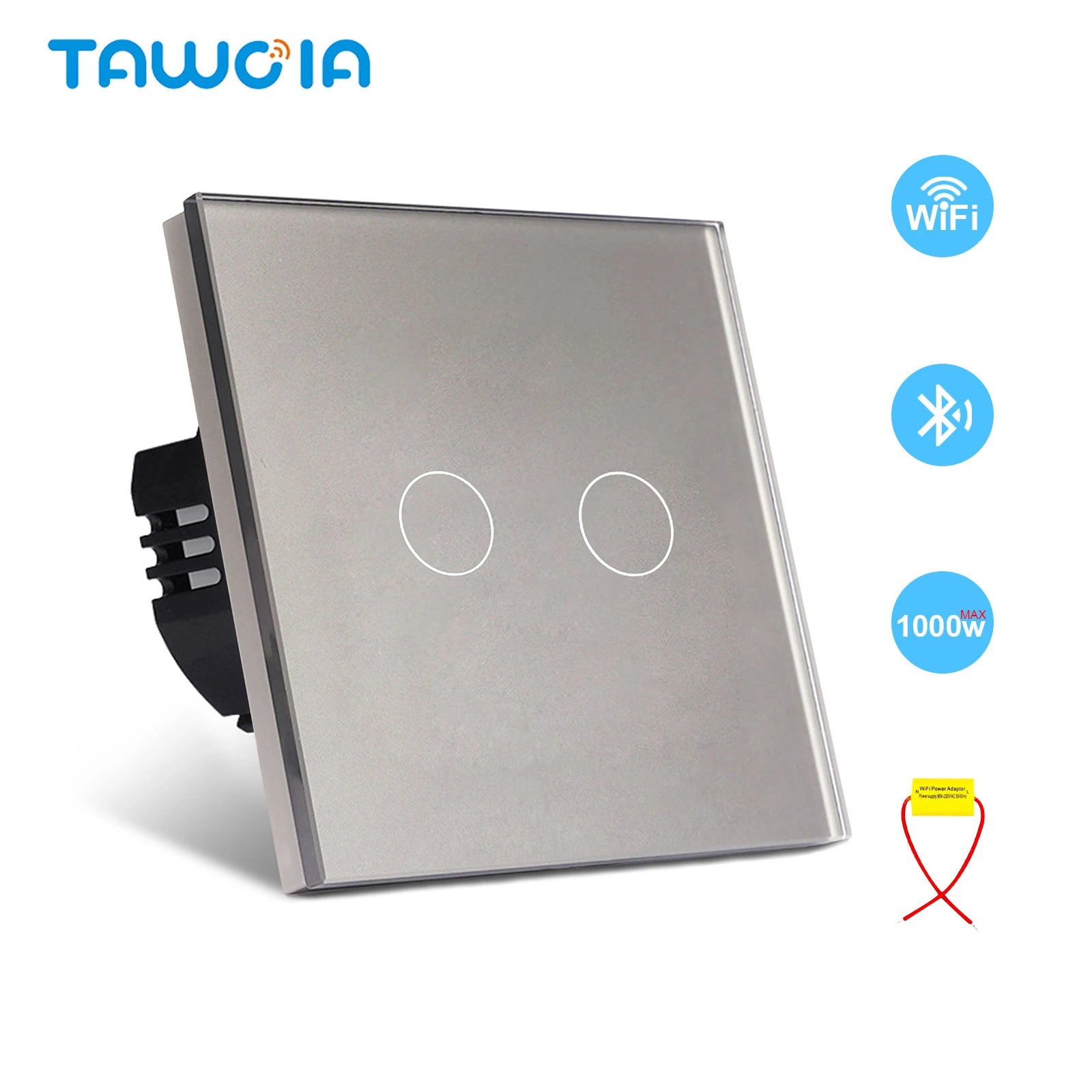 TAWOIA Wifi Touch Light Switches 1/2/3/4Gang Smart Wall Switch Tuya Smart Life Alexa Voice Control With Capacitor L/N1000W