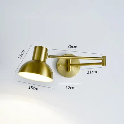 Modern Indoor Touch Sensor Wall Lights Adjustable Swing Long Arm LED Wall Lamps Internal Bedside Lighting Decor Sconce Lights