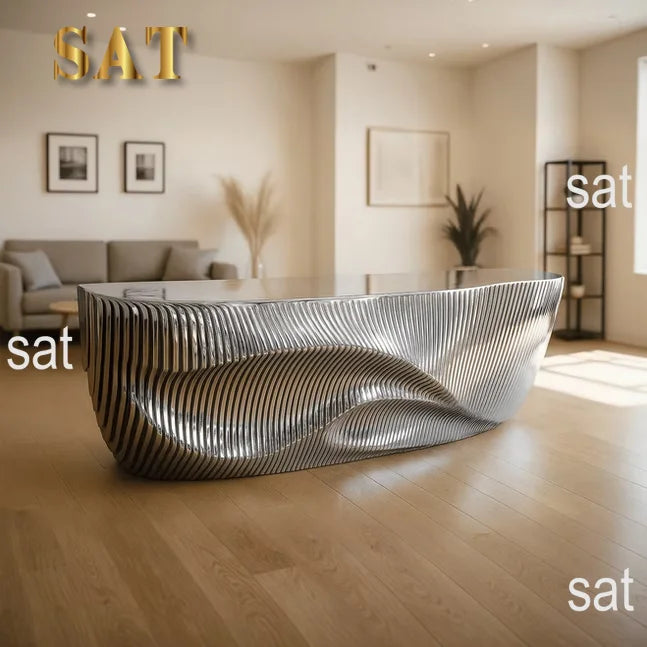 *Customized Reception Desk Modern Furniture Solid Wooden  Table Parametric Furniture  Parametric Furniture