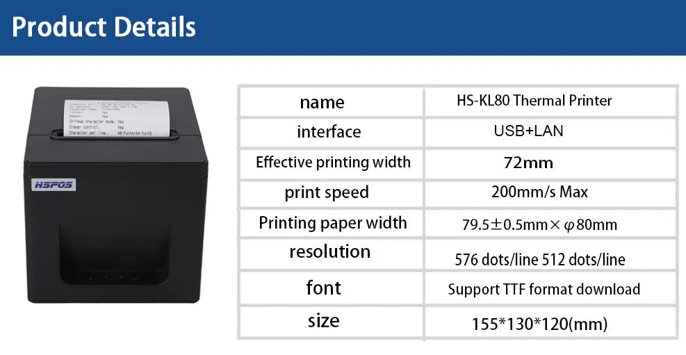 ATU&UTV80mm Desktop Thermal Printer Suitable Pharmacy Billing Station