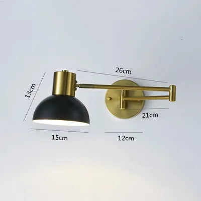 Modern Indoor Touch Sensor Wall Lights Adjustable Swing Long Arm LED Wall Lamps Internal Bedside Lighting Decor Sconce Lights