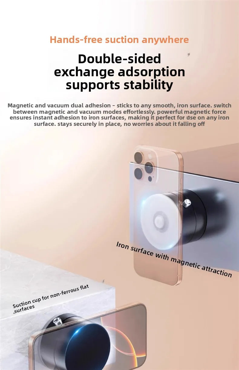 Magnetic Phone Stand Compatible with iPhone 12 13 14 15 16 MagSafe & Android, Adjustable 360° Rotating Desktop Holder, Strong Ma