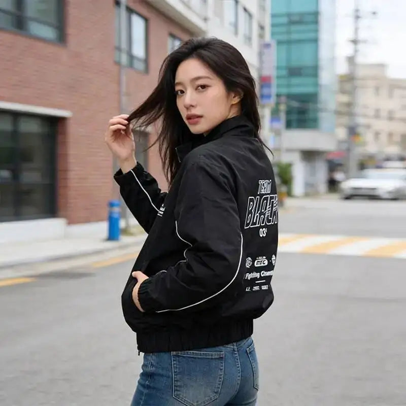 Korean Manhwa Jinx Team Black Windbreaker Jacket Men Women Sports Coat Loose Track Activewear Joo Jaekyung Cosplay Y2K Clothes