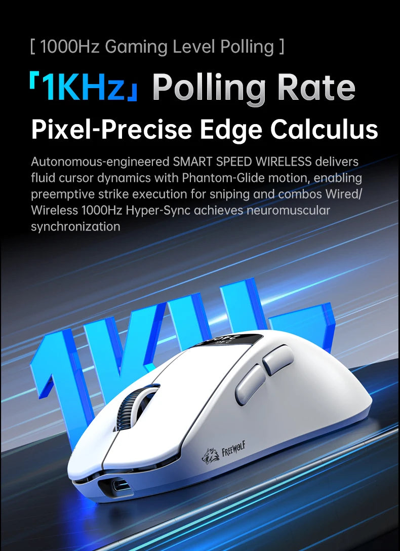 A7 Lightweight Wireless Gaming Mouse,24000DPI,Magnetic Charging Base,Tri-Mode Connection,PAW3311 Macro Esports Office Mouse