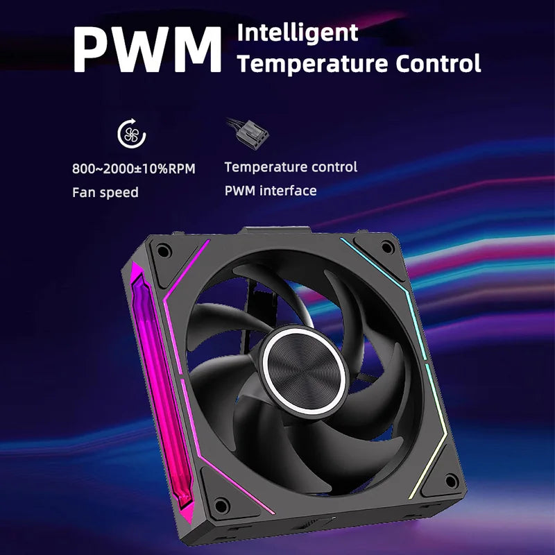 Coolcirc DL-2 Modular Wireless Splicing 120mm PC Case Cooling Fan ARGB Infinite Mirror Lighting Effect for Computer Water Cooler