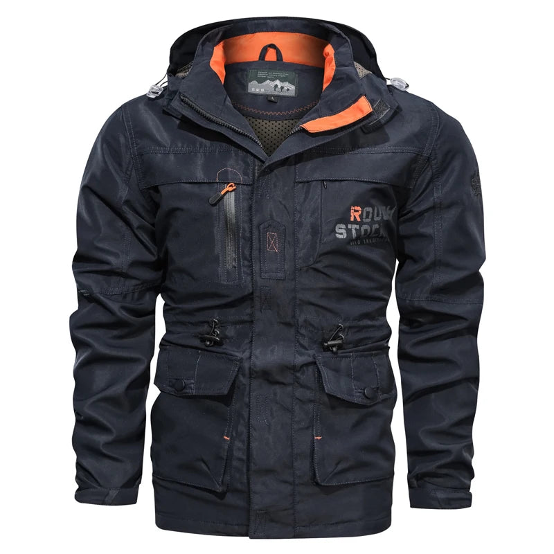 Men Outdoor Jacket Spring Autumn New Hooded Casual Jacket Men Windproof Windbreaker Coat Men Camping Lnterchange Jacket Men