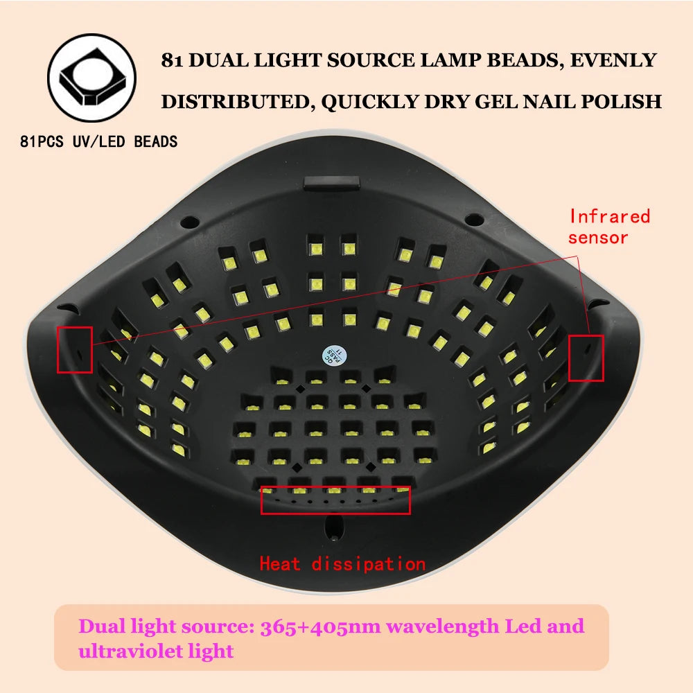 SUN X25 MAX Nail Dryer UV Lamp 380W Nail Curing Lamp 81 Led Manicure Lamp For Fingernails10s/30s/60s/99s Timer LCD Screen