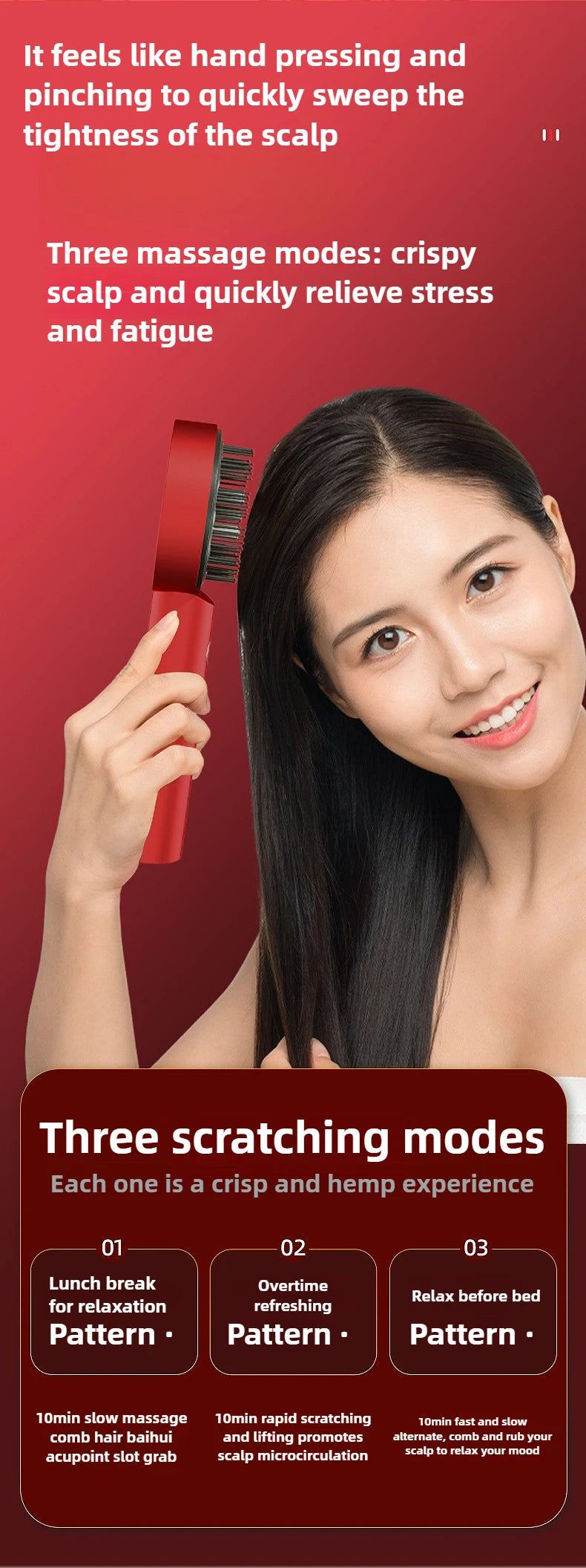 XYT-0806 Red Light Electric Massage Comb Kneading Living Hair Scalp Medicine Device Healthy Hair Guide Liquid Growth Instrument