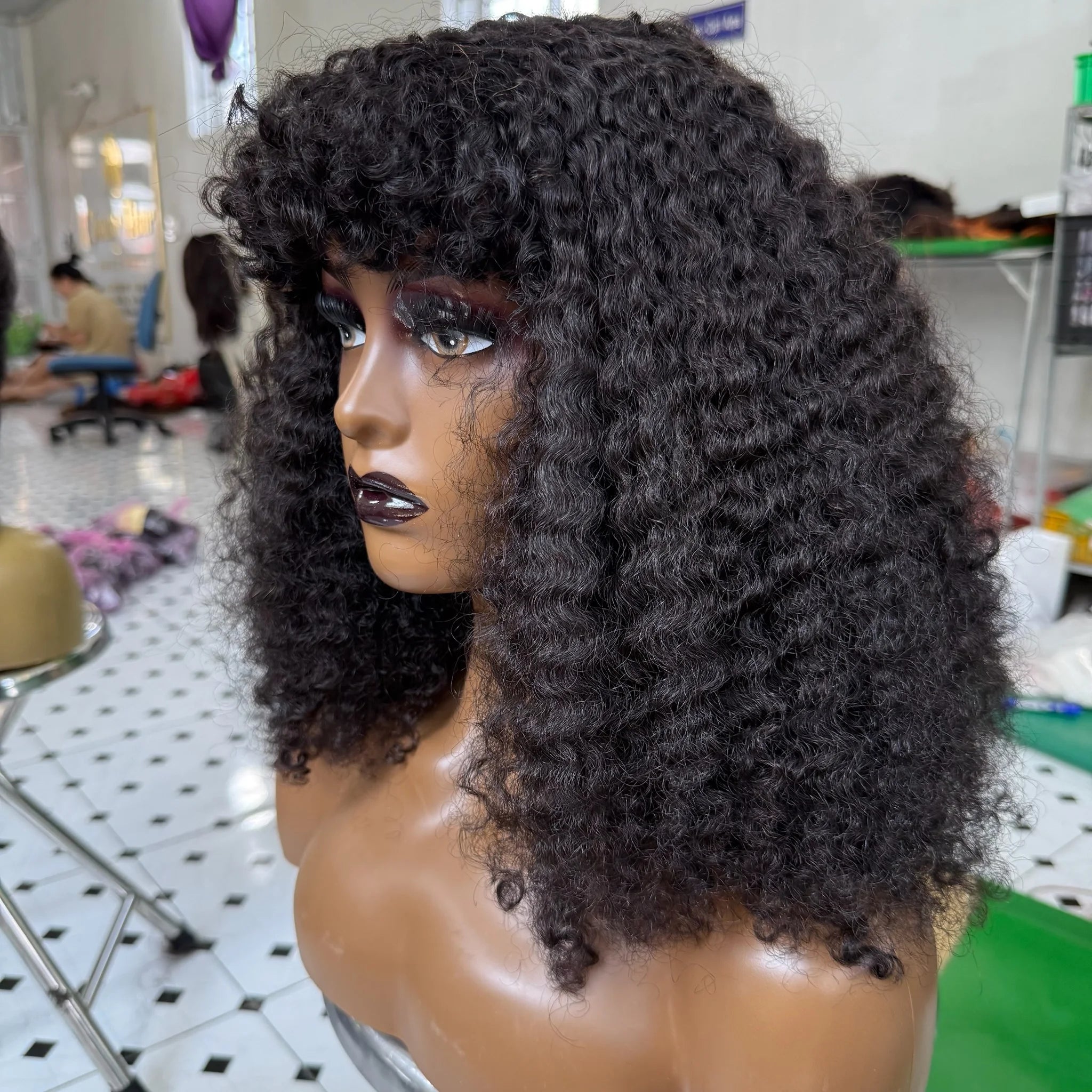 Burmese curly wig Vietnamese hair 100% Human Hair HAIR STYLIST