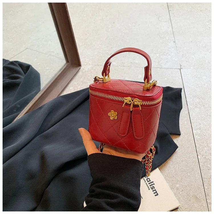 Mini Square Chains Handbag Thread Crossbody Bags Designer Box Bag with Short Handle Ladies High Quality Luxury Top-handle Bag
